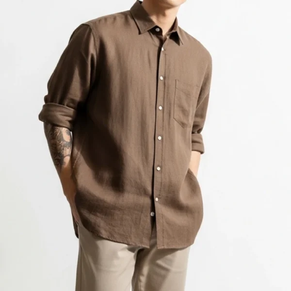 Kemeja Linen Amisena Espresso