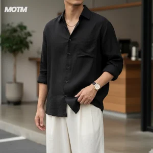 Kemeja Linen Amisena Black